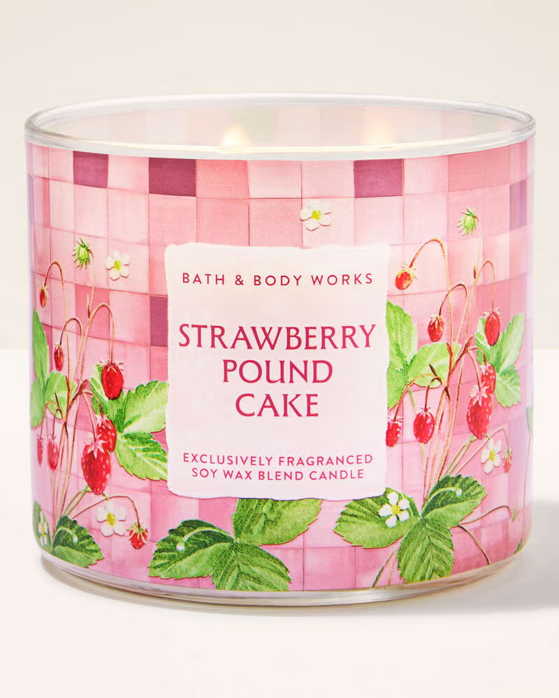 Vela 3 mechas Strawberry Pound Cake