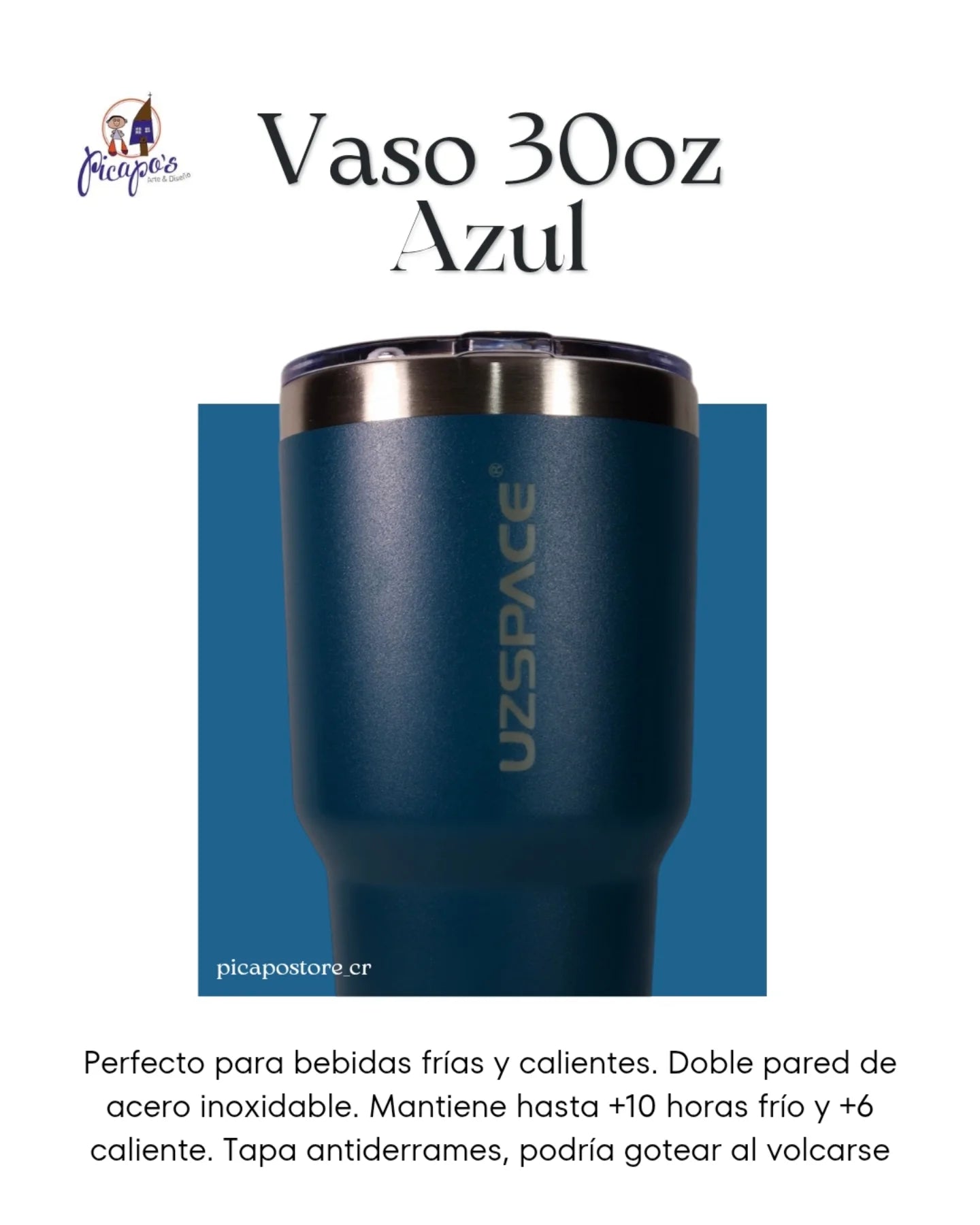 Vaso 30oz color Azul