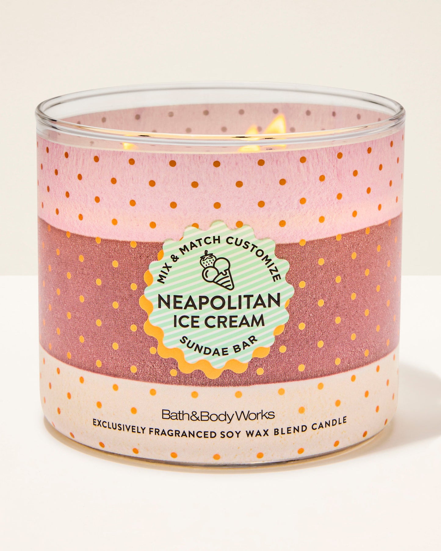 Vela 3 mechas Neapolitan Ice Cream