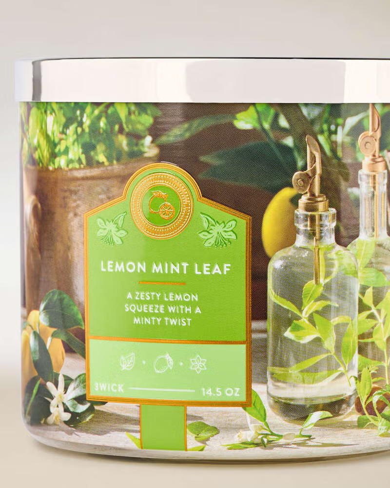 Vela 3 mechas Lemon Mint Leaf