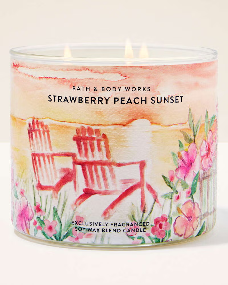 Vela 3 mechas Strawberry Peach Sunset