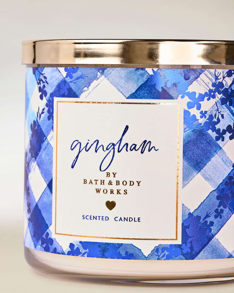 Vela 3 mechas Gingham