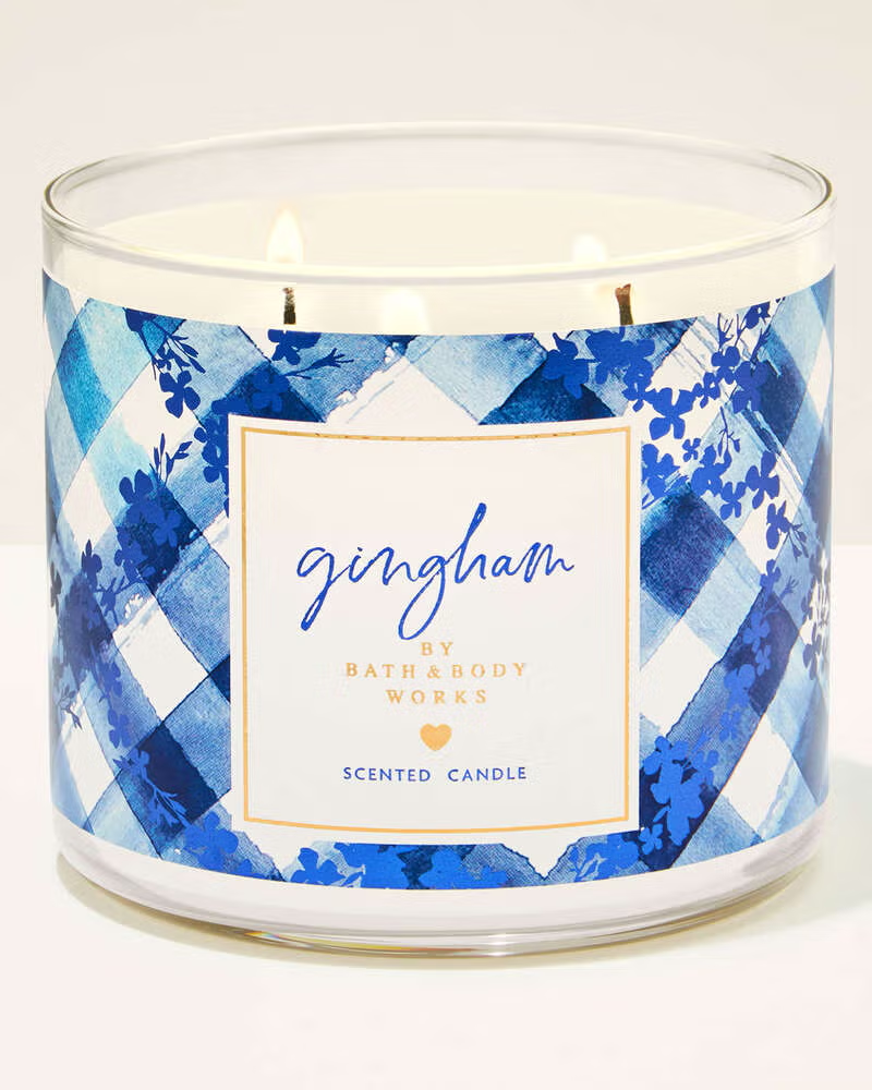 Vela 3 mechas Gingham