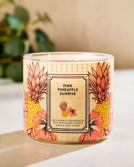 Vela 3 mechas Pink Pineapple Sunrise