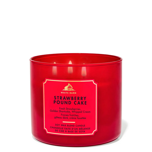 Vela 3 mechas Strawberry Pound Cake