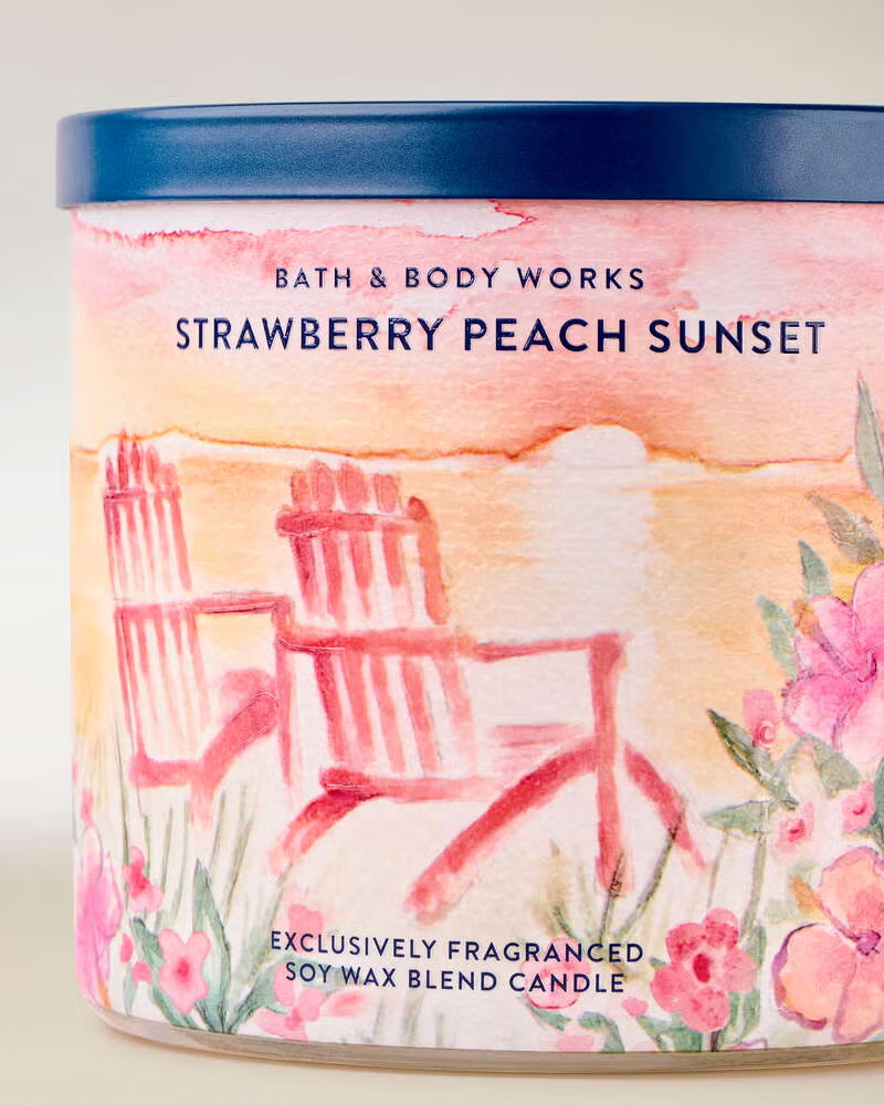 Vela 3 mechas Strawberry Peach Sunset