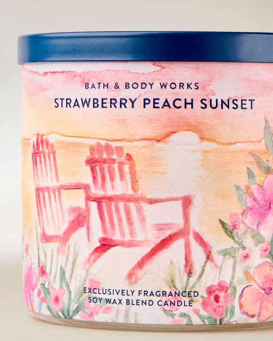 Vela 3 mechas Strawberry Peach Sunset
