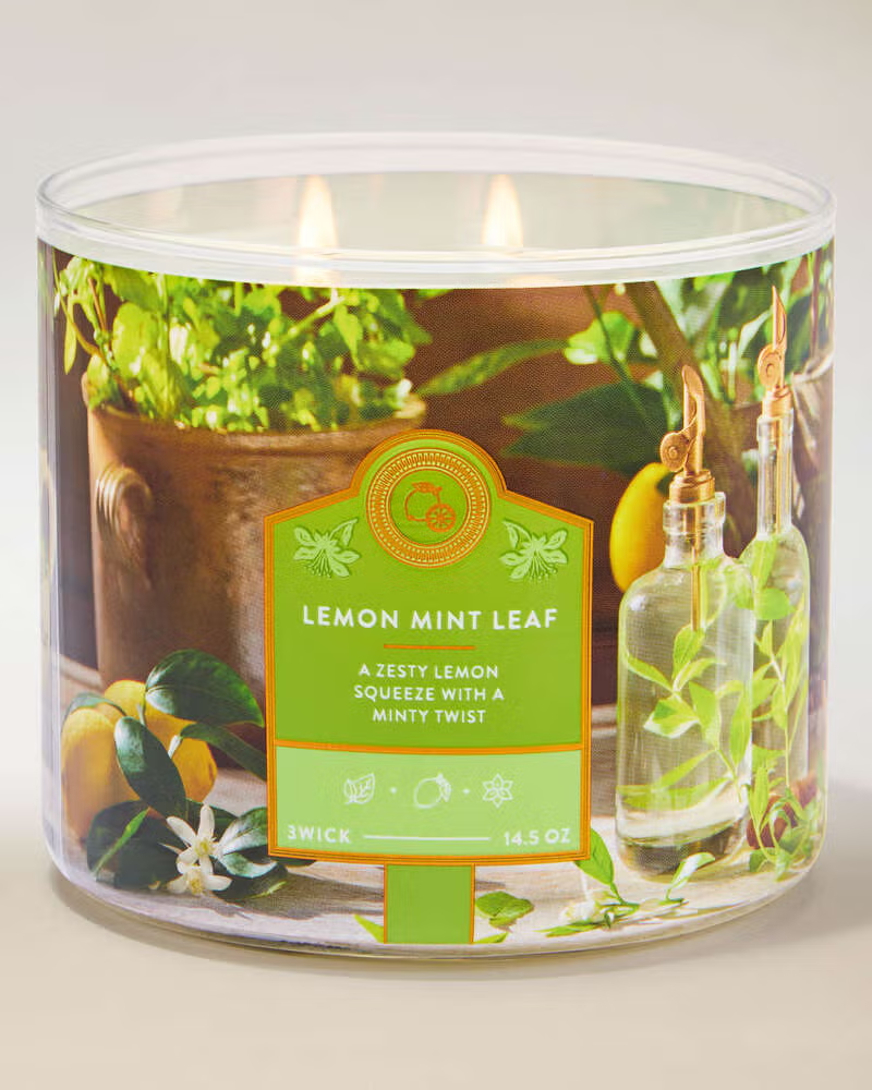 Vela 3 mechas Lemon Mint Leaf