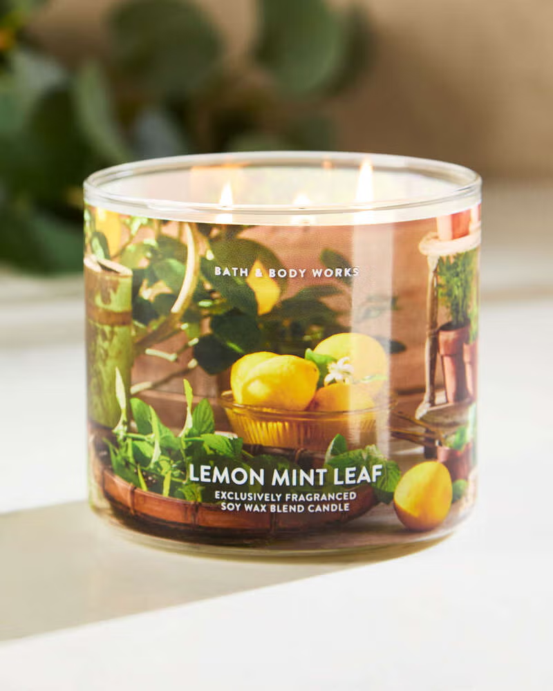 Vela 3 mechas Lemon Mint Leaf