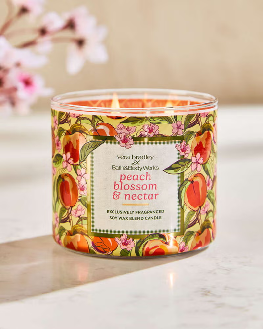Vela 3 mechas Peach Blossom & Nectar