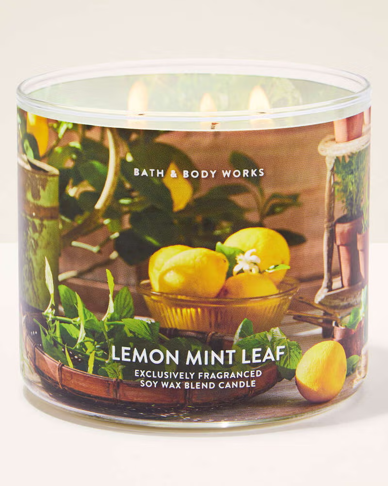 Vela 3 mechas Lemon Mint Leaf