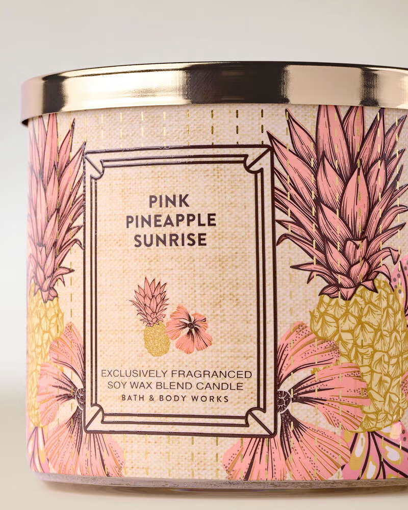 Vela 3 mechas Pink Pineapple Sunrise