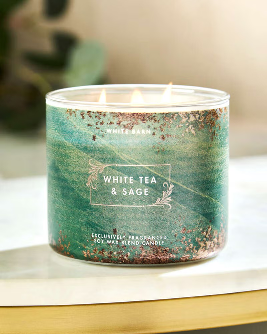 Vela 3 mechas White Tea & Sage