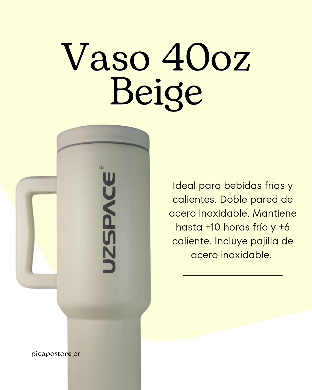 Vaso 40oz Beige