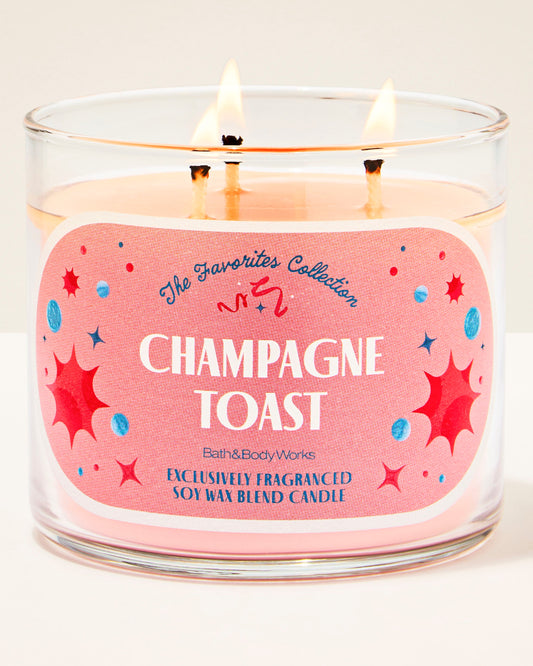 Vela 3 mechas Champagne Toast